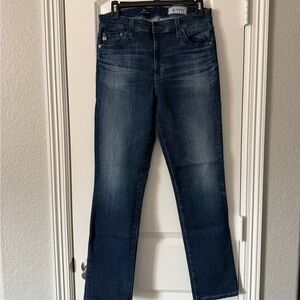 AG Adriano Goldschmied Dark Blue Straight Leg Jeans